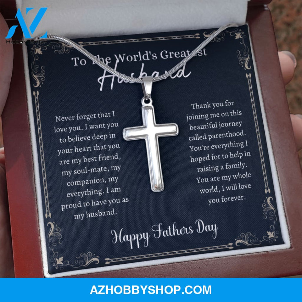 Greatest Husband - Father's Day - Cross Silver Necklace
