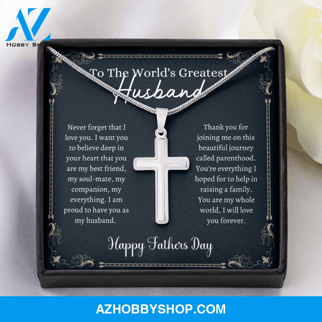 Greatest Husband - Father's Day - Cross Silver Necklace