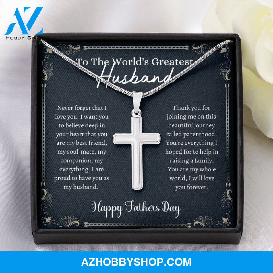Greatest Husband - Father's Day - Cross Silver Necklace