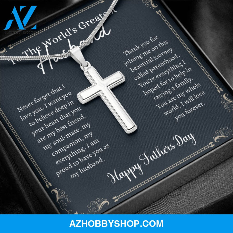 Greatest Husband - Father's Day - Cross Silver Necklace
