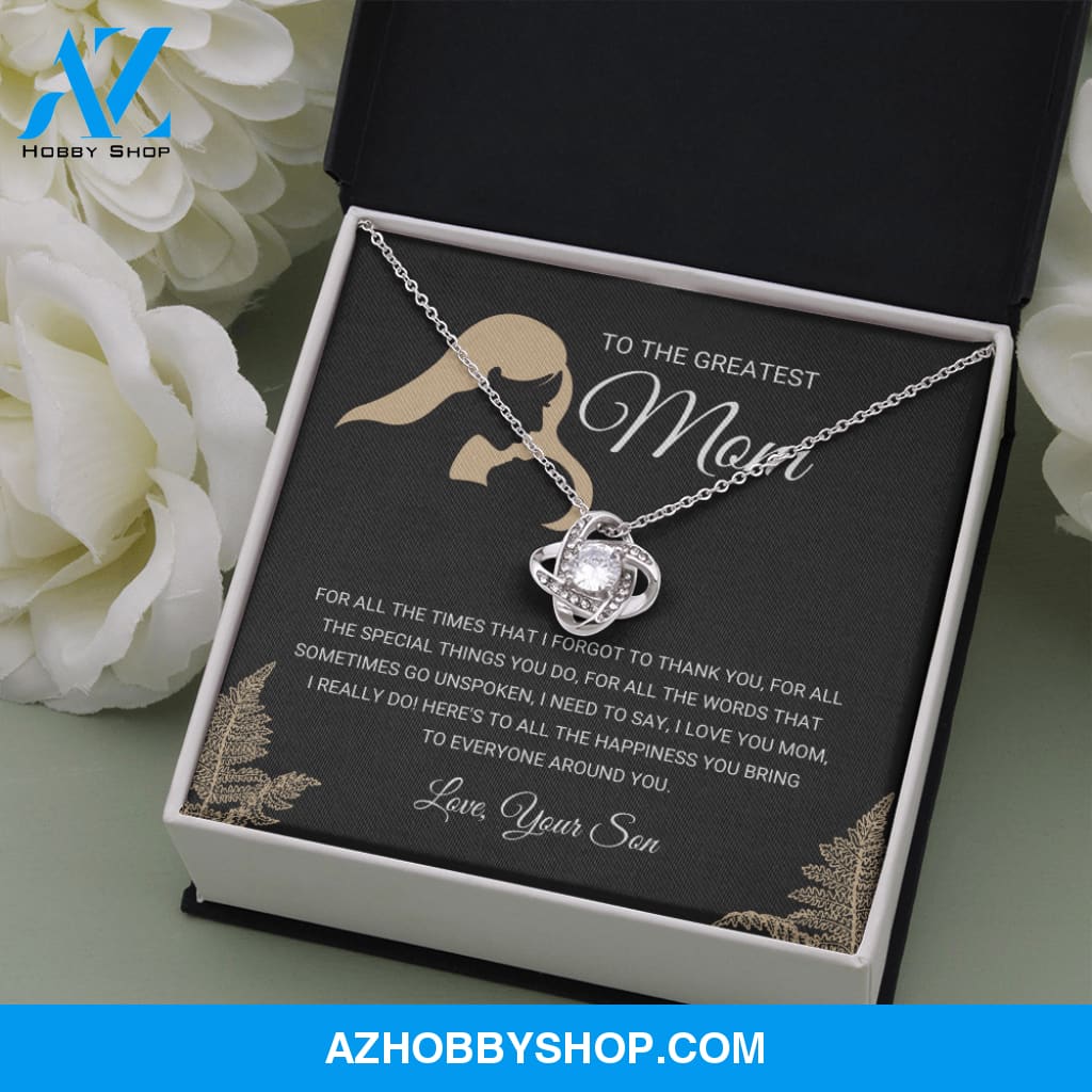 Greatest Mom - Love Knot Silver Necklace Gift From Son