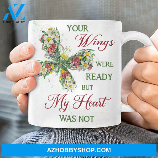 Green dragonfly, Flower garden, Your wings were ready but my heart was not - Heaven White Mug