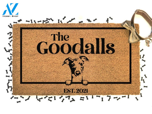 Greyhound Dog Door Mat - Dog Doormat- Custom Pet Breed - Personalized Animal Doormat - Couples Gift - Pet Gift - New