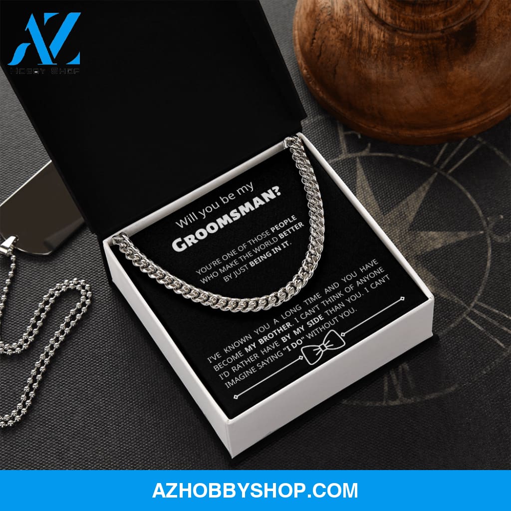 Groomsman - By My Side - Cuban Link Chain