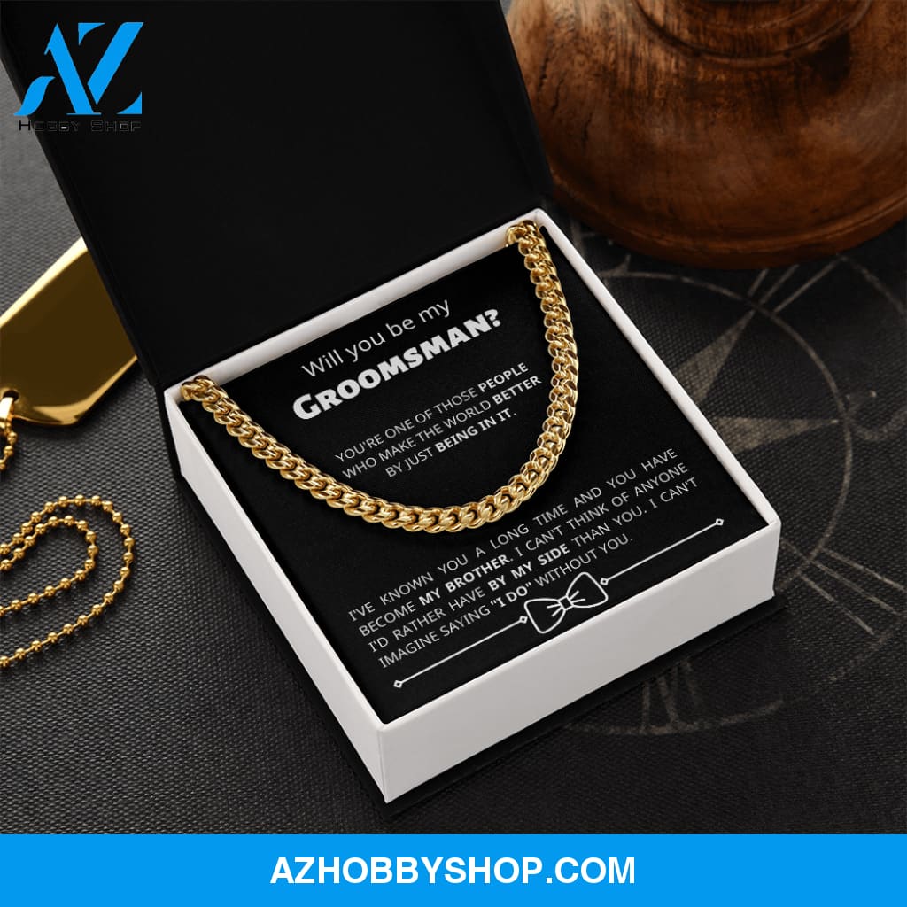 Groomsman - By My Side - Cuban Link Chain