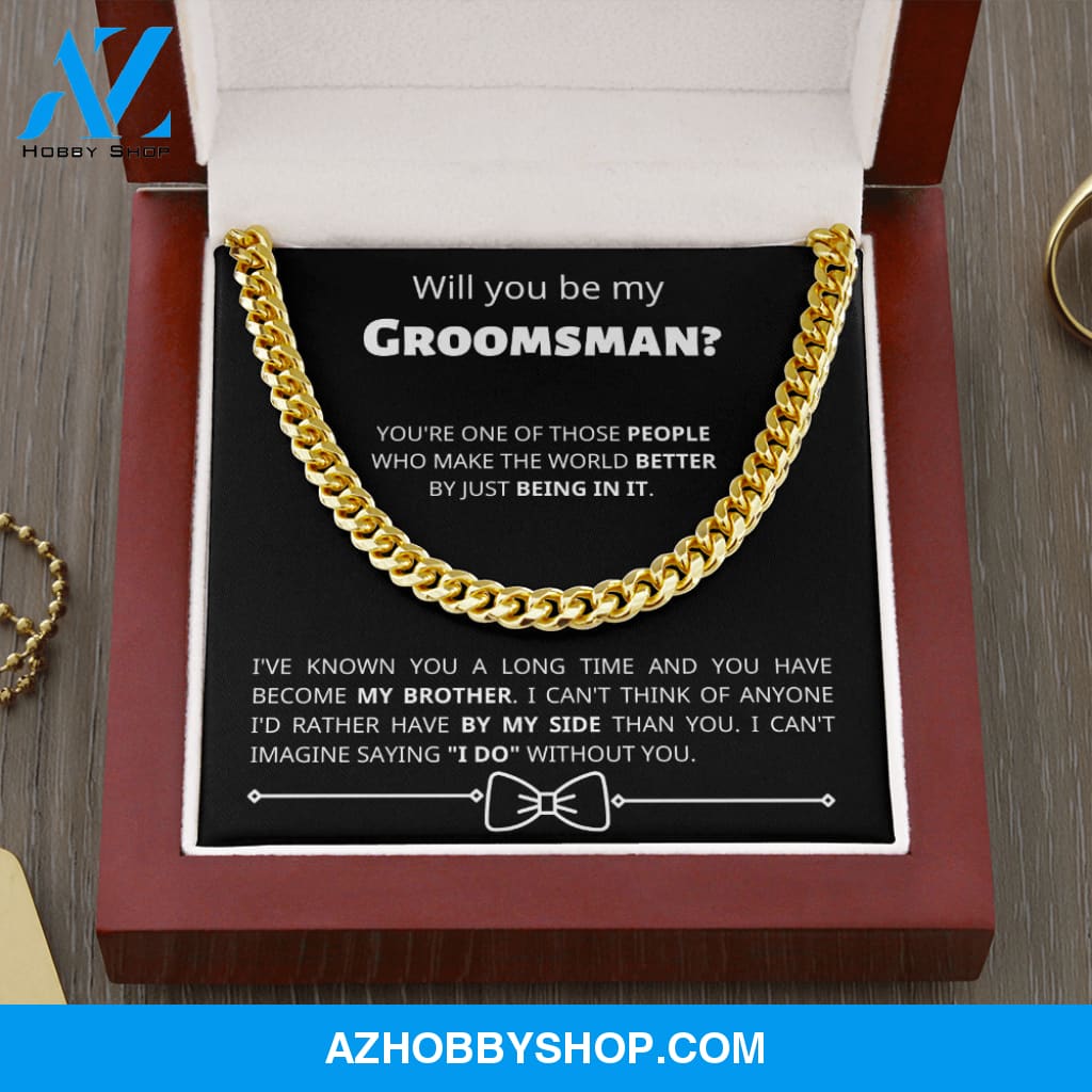 Groomsman - By My Side - Cuban Link Chain