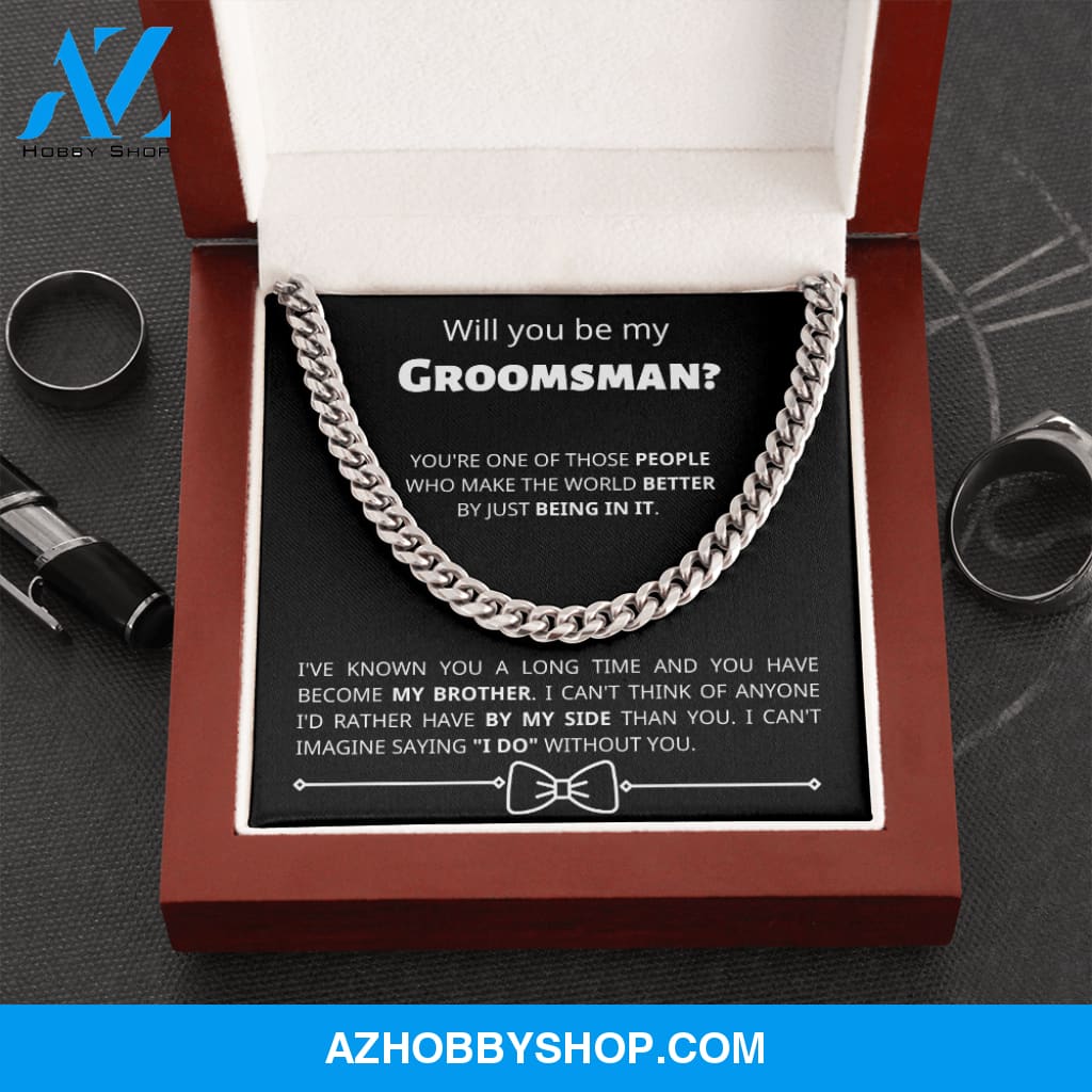 Groomsman - By My Side - Cuban Link Chain