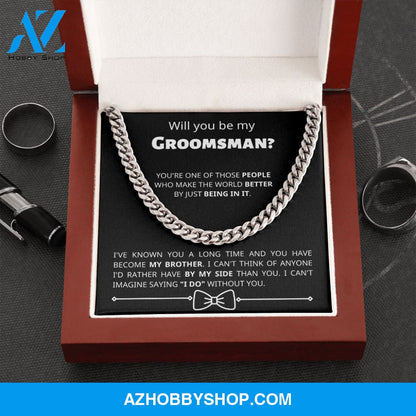 Groomsman - By My Side - Cuban Link Chain