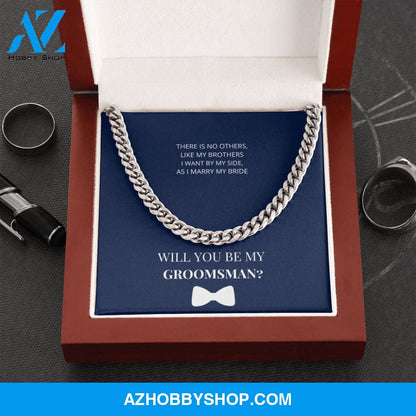 Groomsman - Will You Be My Groomsman - Cuban Link Chain