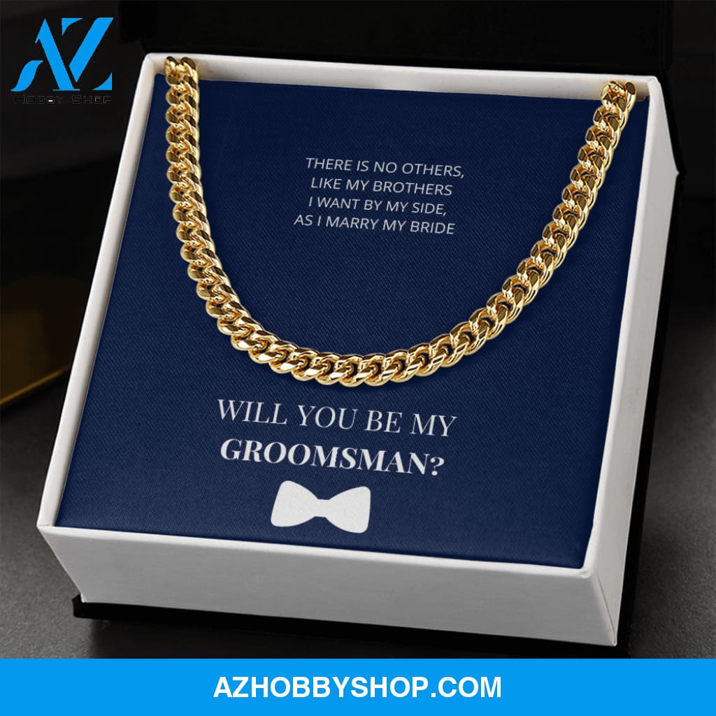 Groomsman - Will You Be My Groomsman - Cuban Link Chain