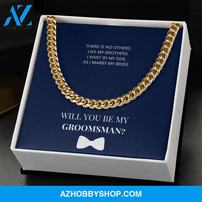 Groomsman - Will You Be My Groomsman - Cuban Link Chain
