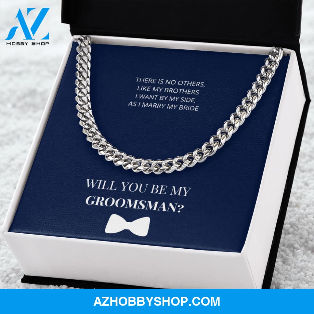 Groomsman - Will You Be My Groomsman - Cuban Link Chain