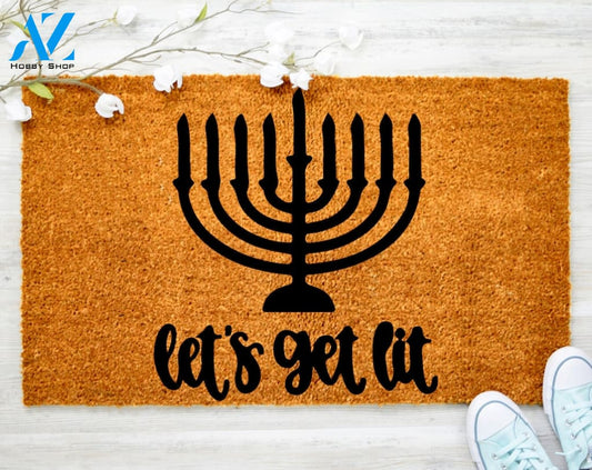 Hakuna Custom Doormat Let's get lit Doormat Candle Doormat Housewarming Doormat Coir Doormat Porch Decor