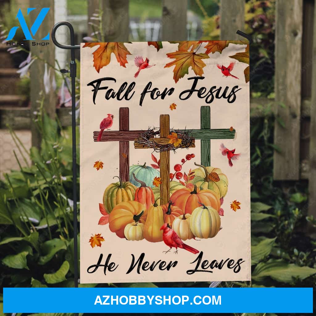 Halloween flag, Watercolor pumpkin, Cross symbol, Cardinal, Fall for Jesus - Jesus Flag