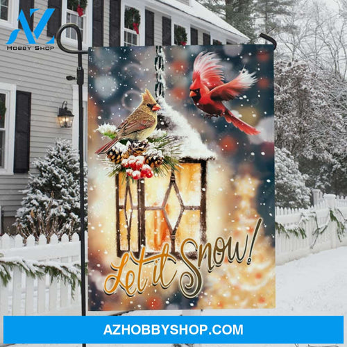 Happy cardinal Stunning lantern, Winter artwork, Let it snow - Jesus Flag