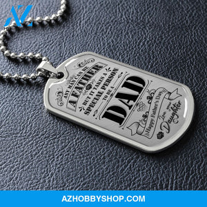 Happy Father's Day DAD - Graphical Dog Tag & Ball chain (steel)
