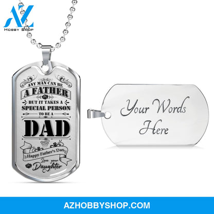 Happy Father's Day DAD - Graphical Dog Tag & Ball chain (steel)