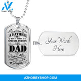 Happy Father's Day DAD - Graphical Dog Tag & Ball chain (steel)