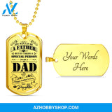 Happy Father's Day DAD - Graphical Dog Tag & Ball chain (steel)