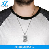 Happy Father's Day DAD - Graphical Dog Tag & Ball chain (steel)