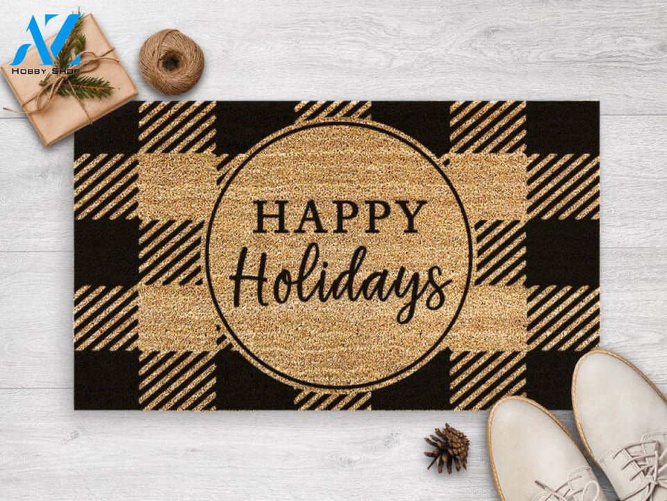 Happy Holidays Doormat - Christmas Door Mat - New Home Gift - Holiday Season - Housewarming Gift- Christmas Decor -