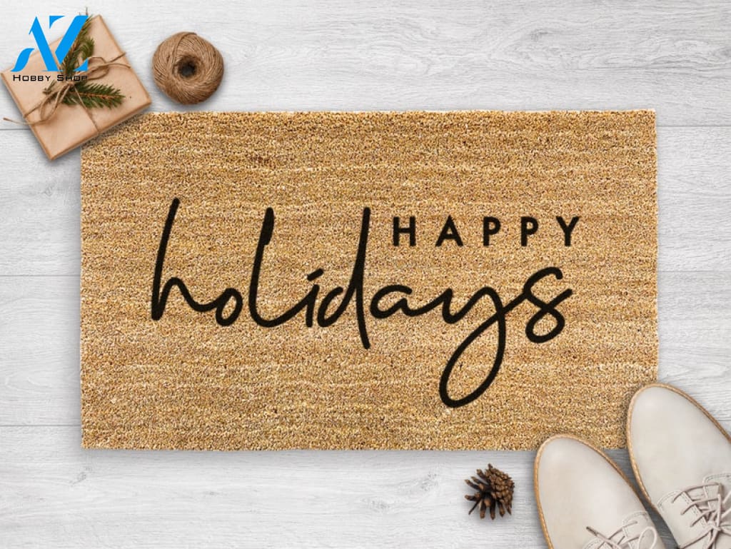Happy Holidays Doormat - Christmas Door Mat - New Home Gift - Holiday Season - Housewarming Gift- Christmas Decor -