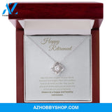 Happy Retirement White Gold Lovely Knot Necklace