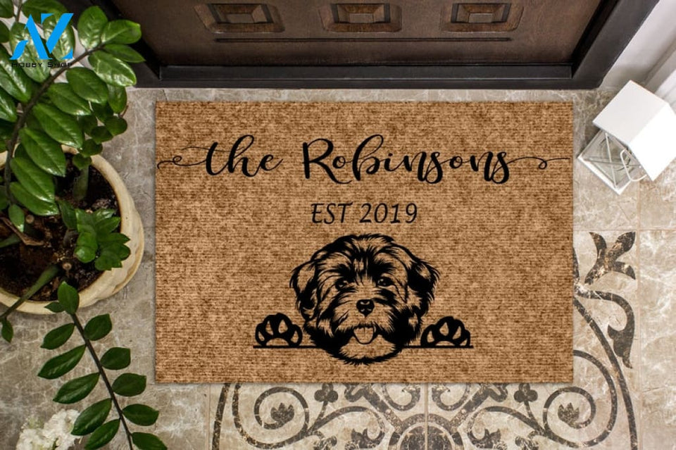 Havanese Dog Puppy Personalized Doormat Custom Doormat Welcome Mat Housewarming Gift Last Name Door Mat