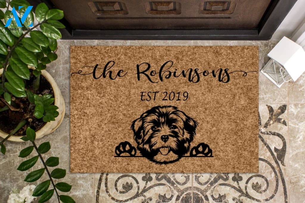 Havanese Dog Puppy Personalized Doormat Custom Doormat Welcome Mat Housewarming Gift Last Name Door Mat