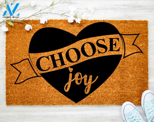 Heart Choose Joy Doormat Christ Bible Jesus Decorating Doormat Jesus Doormat Porch Decor Porch Decor