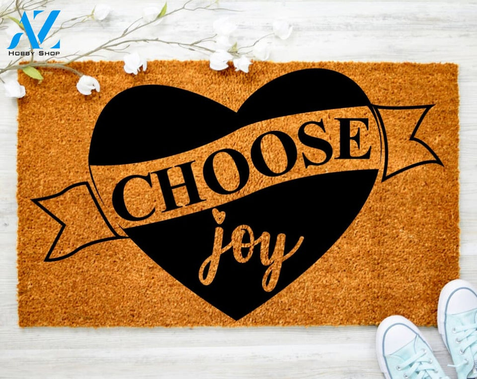 Heart Choose Joy Doormat Christ Bible Jesus Decorating Doormat Jesus Doormat Porch Decor Porch Decor
