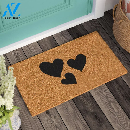 Hearts Doormat New Home Gift Welcome Door Mat Personalized Custom Doormat Personalized Gift Wedding Gift |
