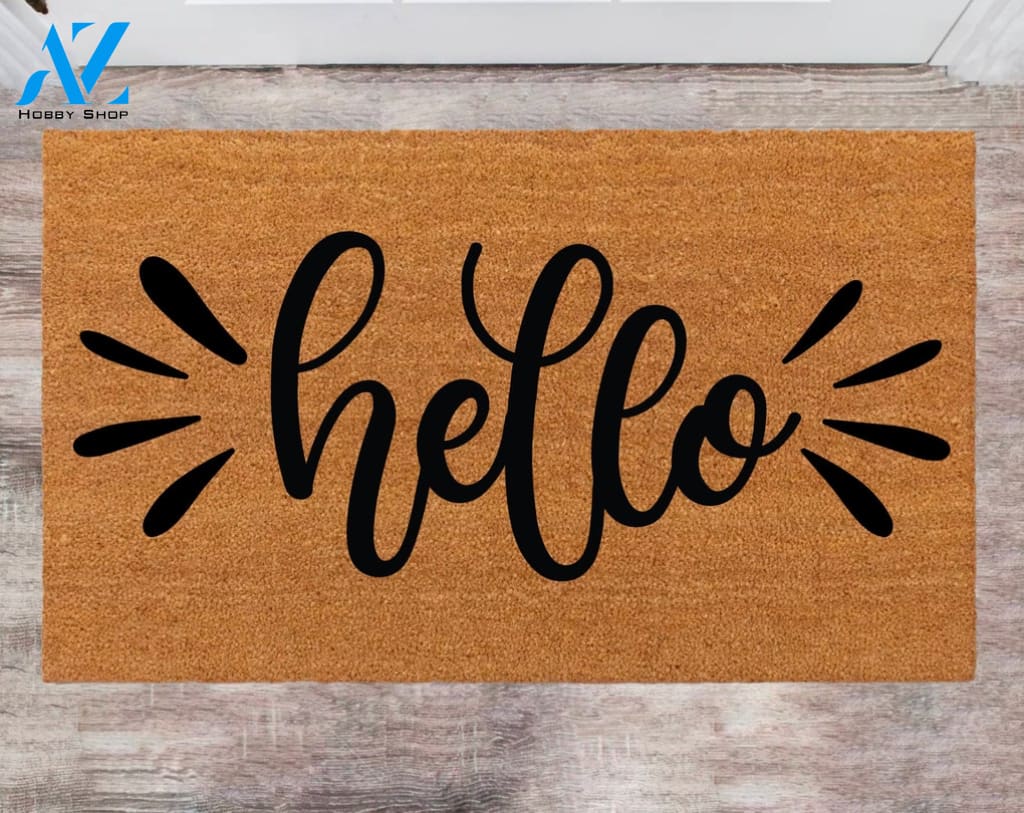 Hello Doormats Custom Cute Doormat Family Name Rug Christmas Gift Monogram Rug Closing Gift Porch Decor