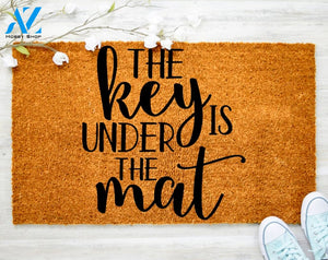 Hello Keys are under mat Door mat Welcome Mat Funny Family Doormat Porch Decor Housewarming Doormat Coir doormat