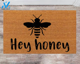 Hey Honey Cute Pet Doormat Front Door Rug Last Name Rug Monogram Rug Holiday Doormats Funny Doormat