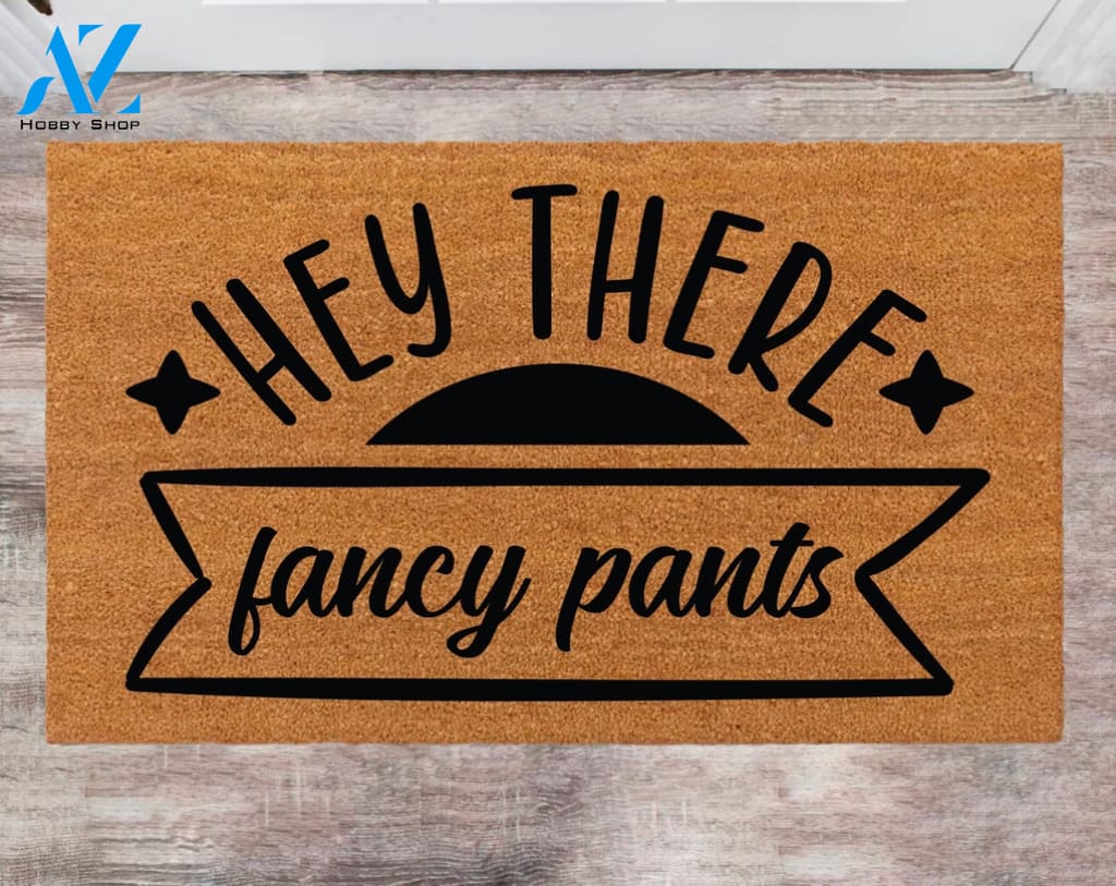 Hey There Fancy Pants Custom Cute Doormat Family Name Rug Christmas Gift Monogram Rug Porch Decor