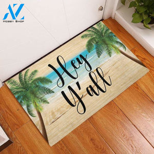 Personalized Name Family House Hey Ya'Ll Pineapple Tropical Beach Funny Indoor And Outdoor Doormat Warm House Gift Welcome Mat Birthday Gift For Friend Family