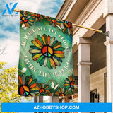 Hippie vibe, Colorful flower, Imagine all the people living life in peace - Jesus Flag