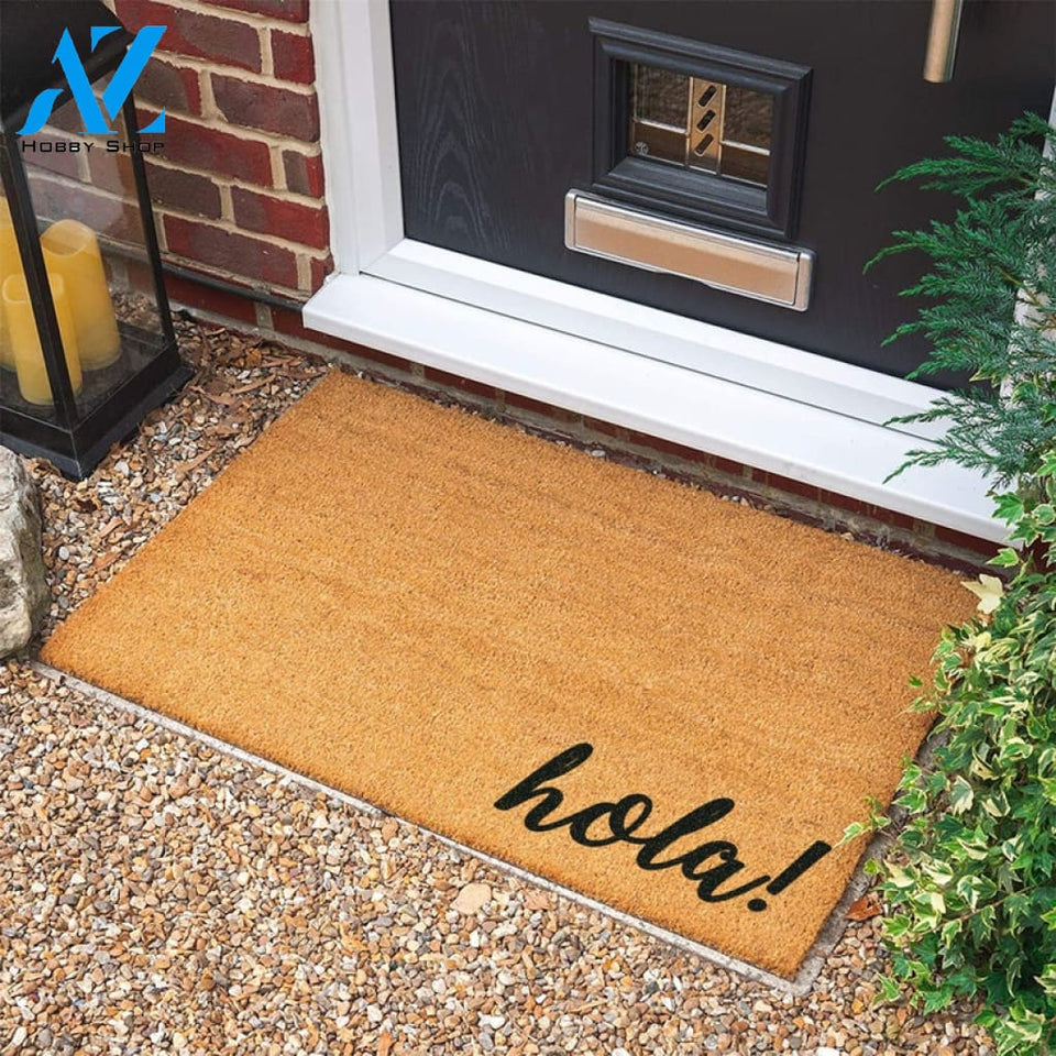 Hola Doormat New Home Gift Welcome Door Mat Personalized Custom Doormat Housewarming Gift Personalized Gift |