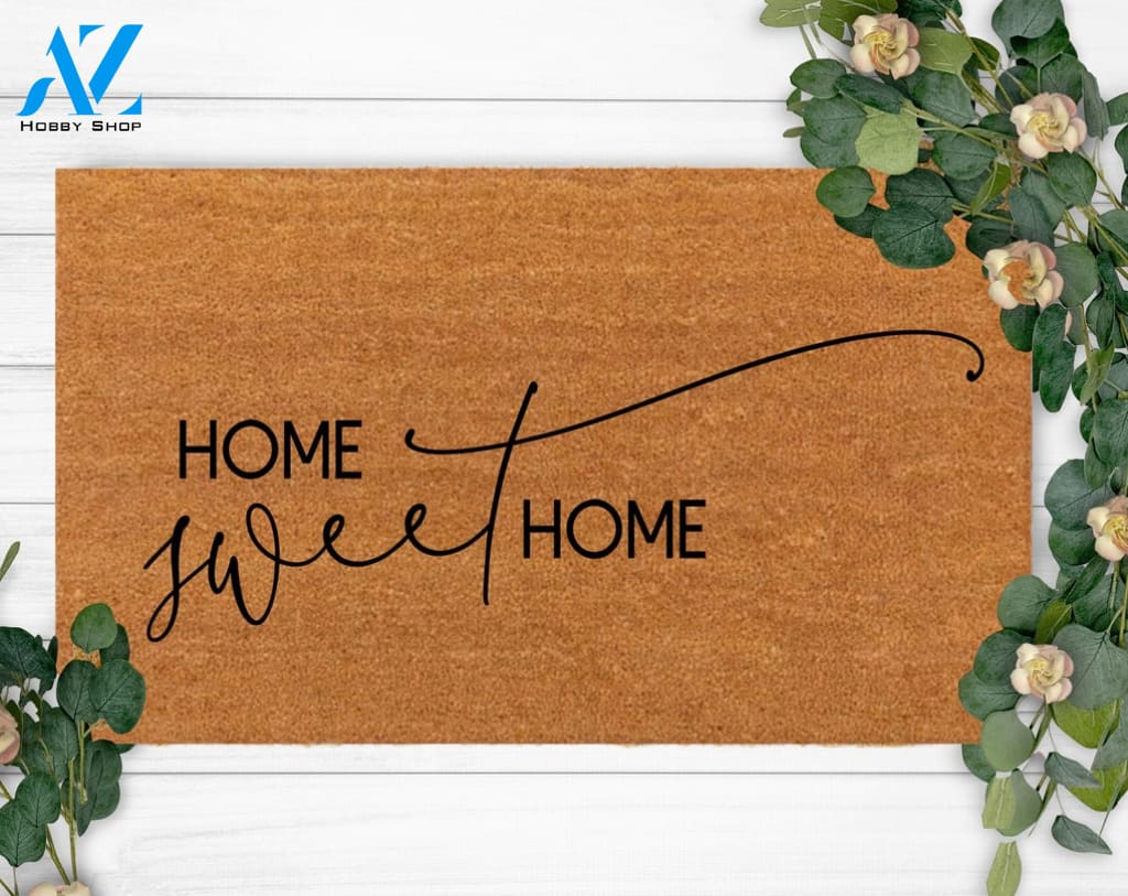 Home Sweet Home-Front Doormat-Family Name Doormat-Housewarming Gift-Custom Doormat-Funny Welcome Doormat