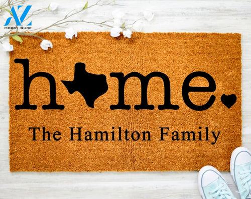 Home Texas Family Name Doormat Animal Doormat Paw printing Doormat Family Doormat