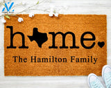 Home Texas Family Name Doormat Animal Doormat Paw printing Doormat Family Doormat