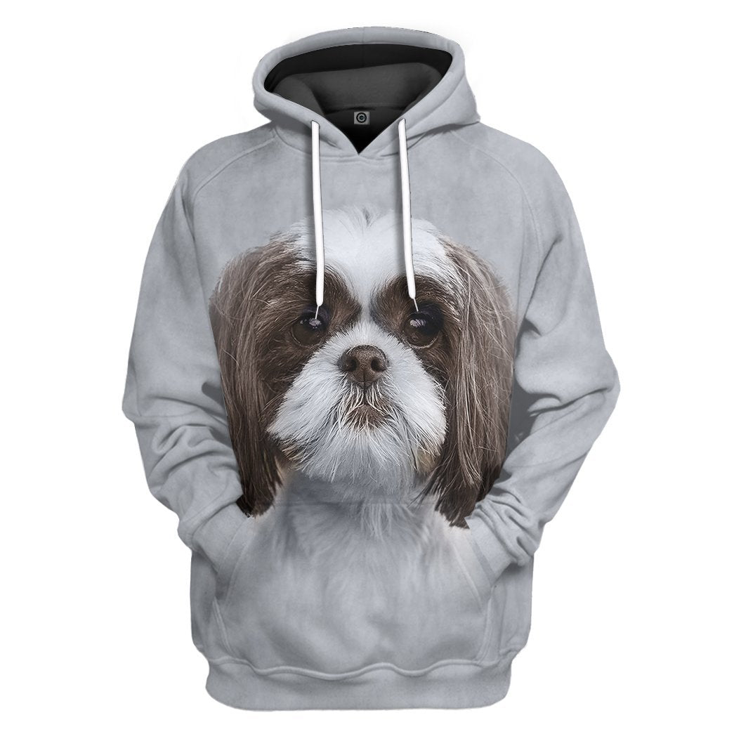 3D Shih Tzu Dog All Over Print Unisex Hoodie For Dog Lovers