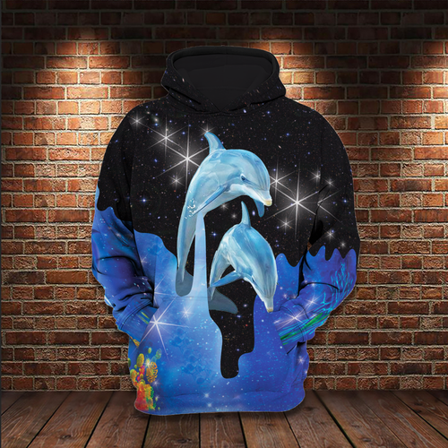 Dolphin Couples Amazing All Over Print Dolphin Lover Gifts Unisex Hoodie