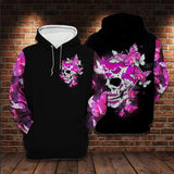 Sugar Skull Pink Breast Butterfly Unisex Hoodie