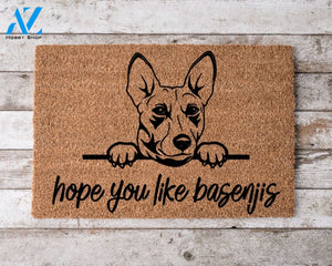 Hope You Like Basenji Dogs Welcome Mat Perfect Gift for Dog Owner Pet Lover Personalized Doormat New Home Decor