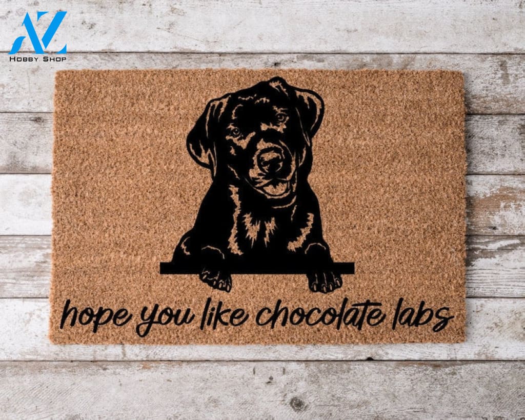 Hope You Like Chocolate Labs Welcome Mat Perfect Gift for Dog Owner Pet Lover Personalized Doormat New Home Decor