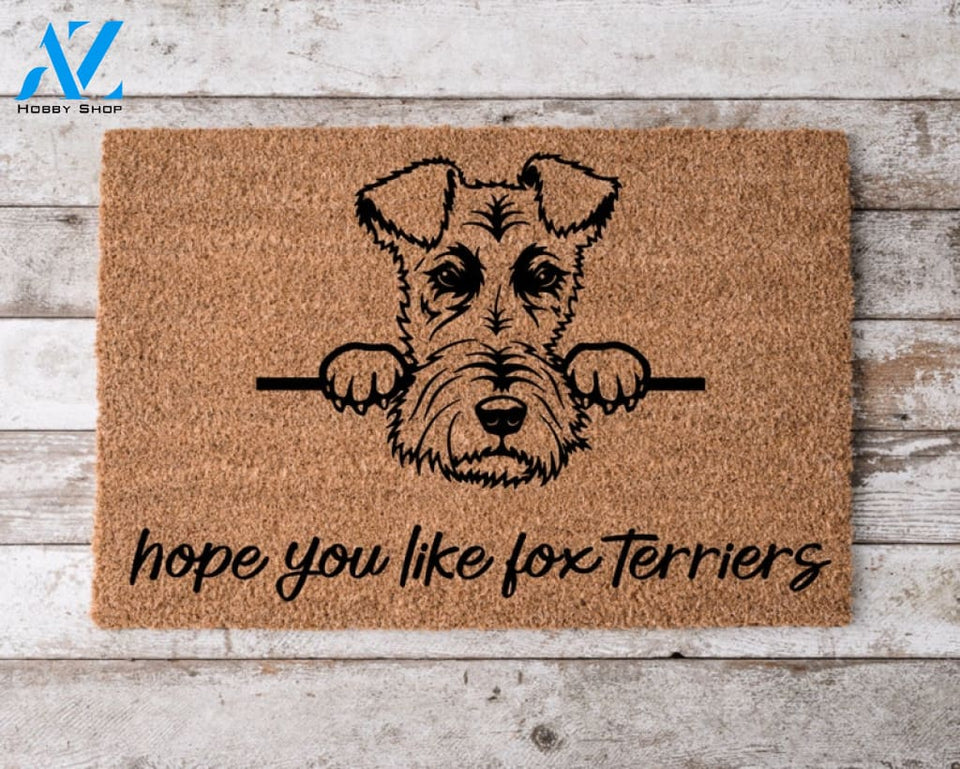 Hope You Like Fox Terriers Welcome Mat Perfect Gift for Dog Owner Pet Lover Personalized Doormat Home Decor |