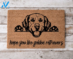 Hope You Like Golden Retriever Dogs Welcome Mat Perfect Gift for Dog Owner Pet Lover Personalized Doormat New Home