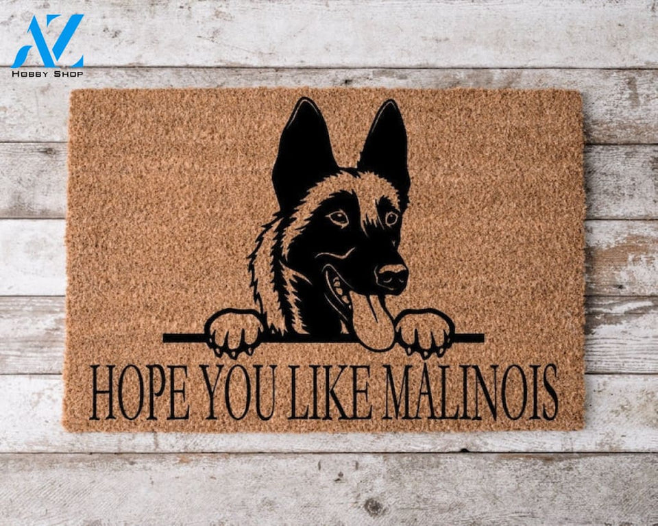 Hope You Like MALINOIS Custom Welcome Mat Perfect Gift for Dog Owner Pet Lover Personalized Doormat Home Decor |